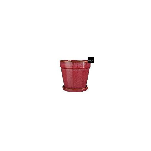 POT CERAMIQUE ROSE + SOUCOUPE D23 H21 CLINT