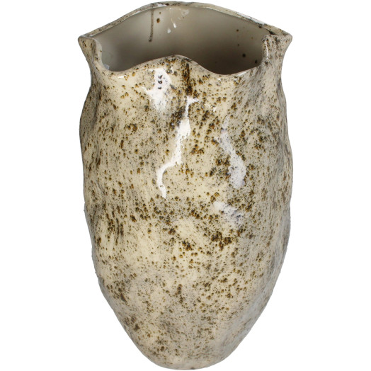 VASE STONEWARE BEIGE 25.5x25x45.5